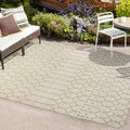 SMB108B-3 Ourika Moroccan Geometric Textured Weave Indoor Outdoor -Area Rug