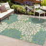 SMB110B-8 Zinnia Modern Floral Textured Weave Indoor Outdoor Area-Rug