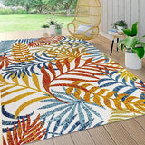 AMC100A-3 Tropics Palm Leaves Indoo Area-Rug Bohemian Floral Easy