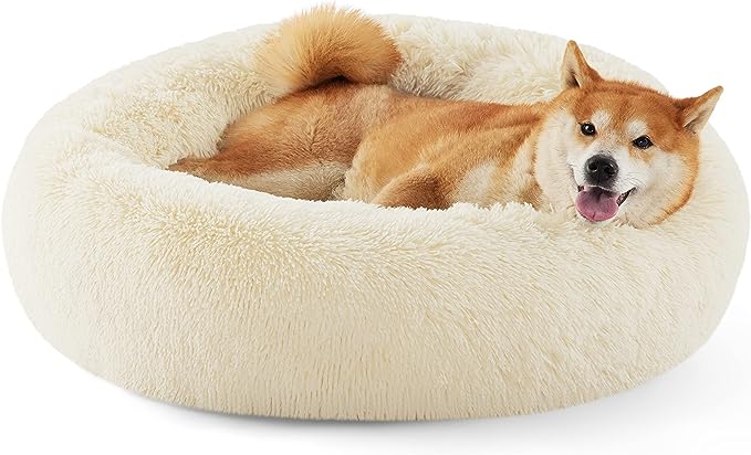 Calming Pet Bed for Medium Dogs - Donut Washable 30 inches