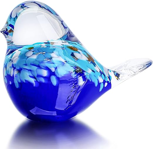 7inch Blown Glass Bird Figurine Collectibles Handcrafted Bird Paper