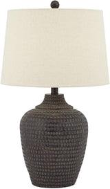 Alese Textured Dot Jug Table Lamp, Neutral Earth Finish