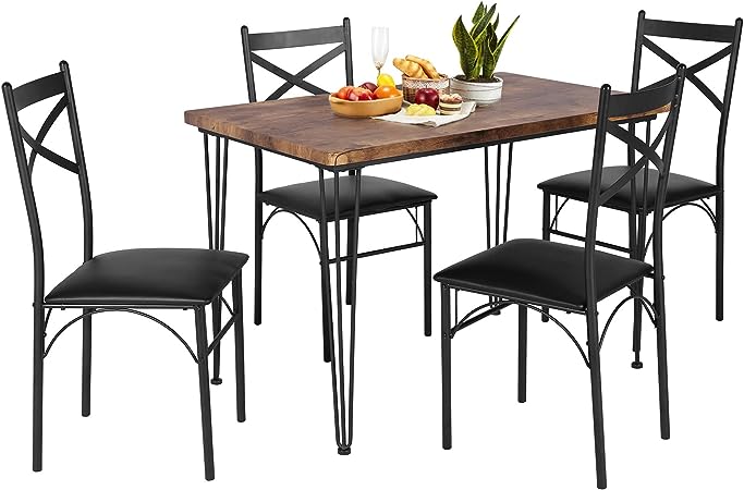 5-Piece Indoor Modern Rectangular Table Kitchen, Dinette, Breakfast Nook