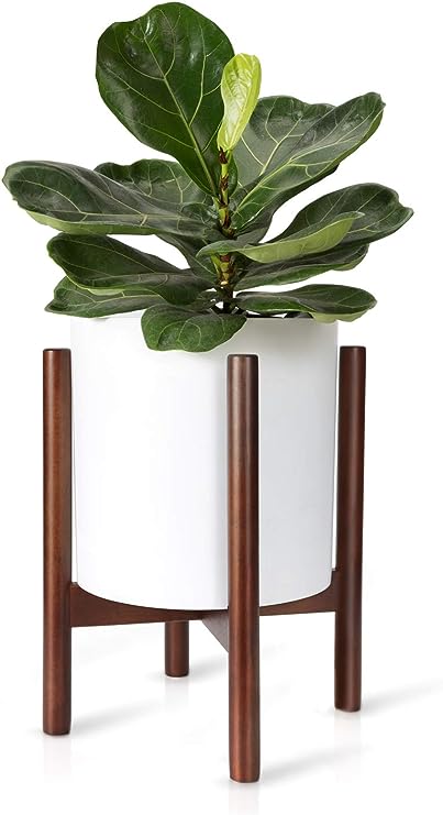 Plant Stand Mid Century Wood Flower Pot Holder (Plant Pot NOT Included) Modern Potted Stand