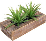 10-inch Artificial Green Grass Plants in Decorative Black