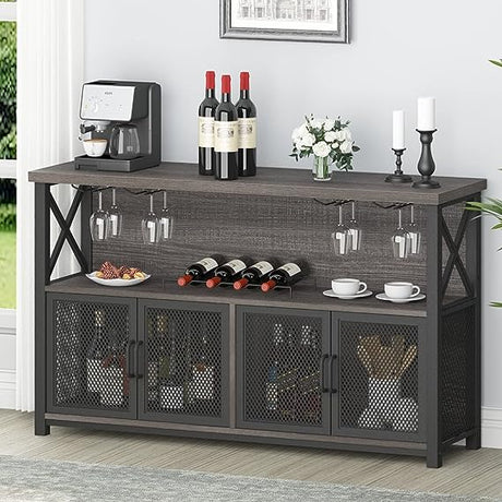 Wine Bar Cabinet, Industrial Sideboard Buffet Cabinet, Coffee Bar Cabinet