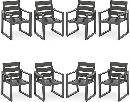 Poly Outdoor Dining Chairs Set of 8, 350LBS