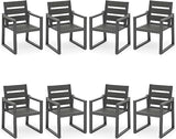 Poly Outdoor Dining Chairs Set of 8, 350LBS