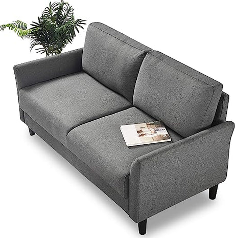 Jackie Loveseat Sofa / Easy, Tool-Free Assembly, Soft Grey