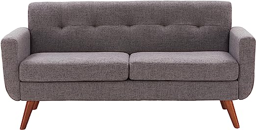 65" W Loveseat Sofa, Mid Century Modern Decor Love Seats Furniture, Button Tufted Upholstered Love Seat Couch