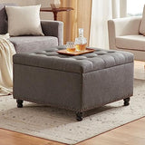 Large Square Storage Ottoman Bench