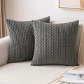 Throw Pillow Covers Soft Fall Corduroy Decorative Set of 2 Boho Striped Pillow Covers Pillowcases