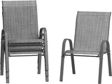 Patio Chairs Set of 4, Outdoor Stackable Dining Chairs for All Weather, Breathable