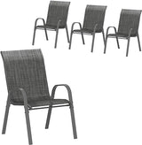 Patio Chairs Set of 4, Outdoor Stackable Dining Chairs for All Weather