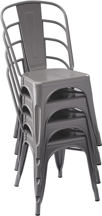 33DC01S4-BK Chair, 4 Pack, 20.1"D x 17.1"W x 33.5"H