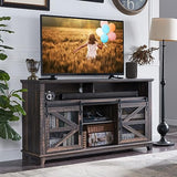 Farmhouse TV Stand for 65+ Inch TV, Industrial & Farmhouse Media Entertainment Center