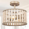 Wood Beaded Chandelier - Boho Ceiling Lights