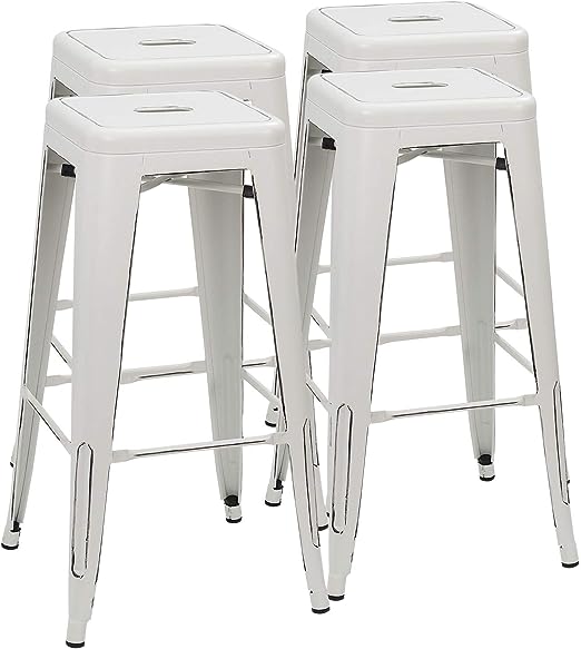 30 Inches Metal Bar Stools Bar Height High Backless Stools