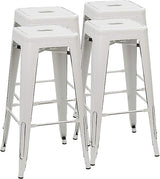 30 Inches Metal Bar Stools Bar Height High Backless Stools