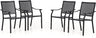 Wrought Iron Patio Outdoor Dining Chairs, Portable Black Outdoor Patio Chairs Set