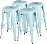 30 Inches Metal Bar Stools Bar Height High Backless Stools