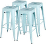 30 Inches Metal Bar Stools Bar Height High Backless Stools