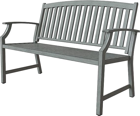 Garden Bench, Outdoor Benches with Anti-Rust Aluminum Steel Metal Frame
