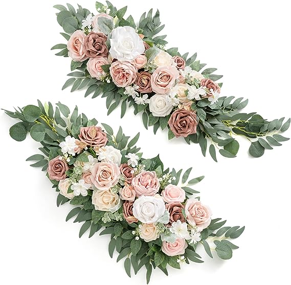 Artificial Wedding Arch Floral Arrangements 2pcs for Ceremony Backdrop Reception