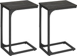 C-Shaped End Table Set of 2, Small Side Table for Couch