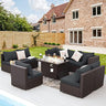 Large Size PE Rattan Outdoor Patio Furniture Sectional Sofa Sets