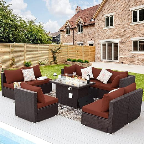 Large Size PE Rattan Outdoor Patio Furniture Sectional Sofa Sets