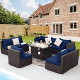 Large Size PE Rattan Outdoor Patio Furniture Sectional Sofa Sets