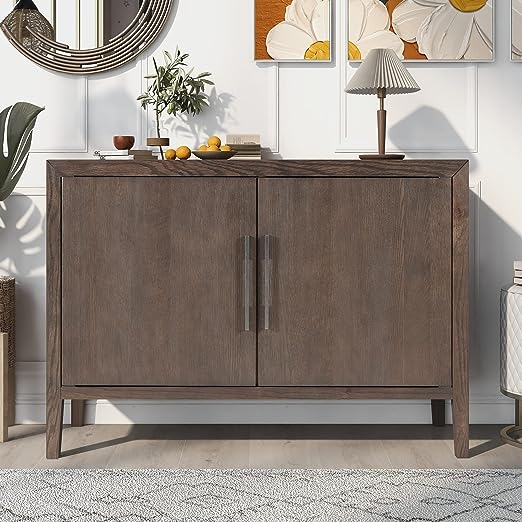 Farmhouse Modern Sideboard Table with Storage, Dining Room Buffet Cabinet