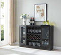Jill Zarin Bar Cabinet with Two Curved Glass Doors in Stone Grey Finish