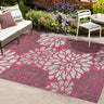 SMB110B-8 Zinnia Modern Floral Textured Weave Indoor Outdoor Area-Rug