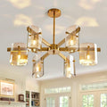 6 Light Chandelier, Large Ceiling Light Fixture with Glass Classic, Black Pendent Lighting