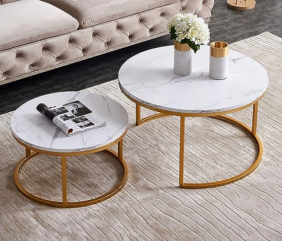 Modern Nesting Coffee Table Set of 2 for Living Room