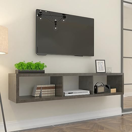 Floating TV Stand for 65 Inch TV Wood Floating Entertainment Center Wall