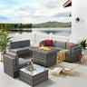 Patio Furniture Set 8PCS with 43" Fire Pit Table Outdoor Sectional Sofa Set