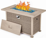 44" L Propane Gas Pit Fire Table,50,000 BTU Auto-Ignition, CSA Certification, Aluminum