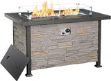 Outdoor Propane Gas Table, 44 Inch 50,000 BTU Auto-Ignition Rectangle