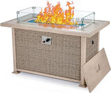 44" L Propane Gas Pit Fire Table,50,000 BTU Auto-Ignition, CSA Certification, Aluminum