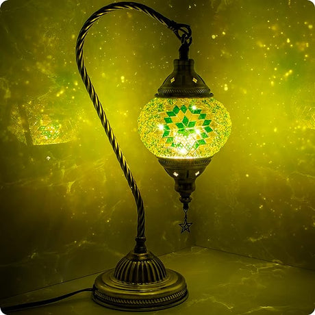 Turkish Moroccan Lamp with Bronze Base 3 Color Options Handmade