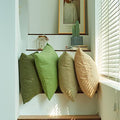 Neutral Pillow Covers 18x18in Set of 4,Solid Color Pillows Soft Decorative Square Couch