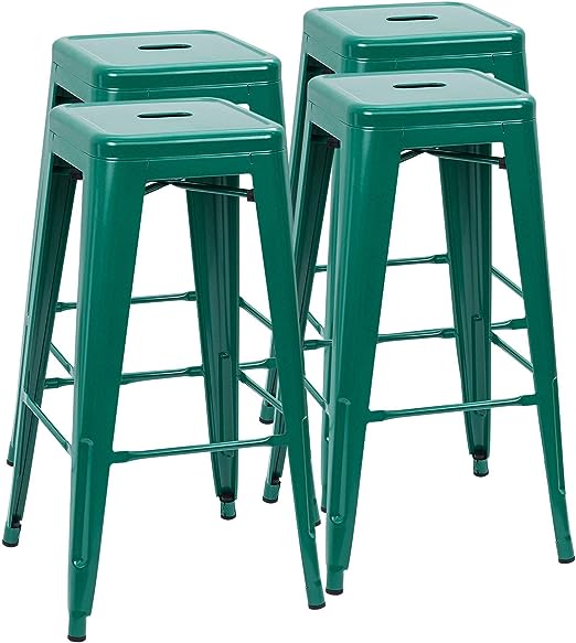 30 Inches Metal Bar Stools Bar Height High Backless Stools