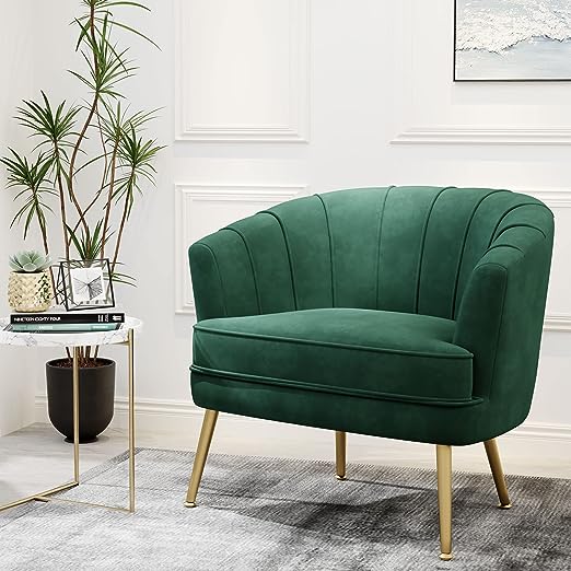 Velvet Accent Chair, Upholstered Modern Single Sofa Side Chair