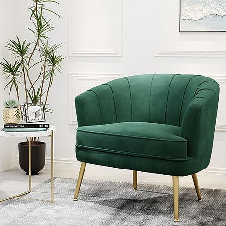 Velvet Accent Chair, Upholstered Modern Single Sofa Side Chair