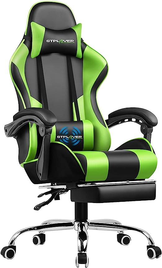 Gaming Chair, Computer Chair with Footrest and Lumbar Support