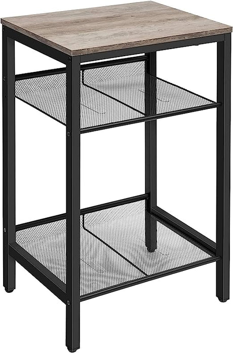 3-Tier End Telephone Table with Adjustable Mesh Shelves