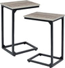 C Shaped Side Table Set of 2, Couch Tables End Table That Slide Under, for Small Space